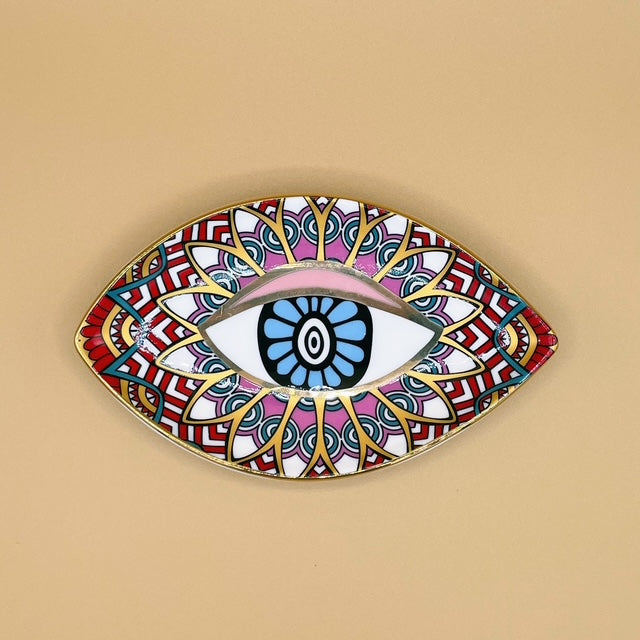 Blue Eye Red Pyramid Trinket Tray
