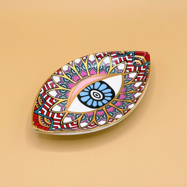 Blue Eye Red Pyramid Trinket Tray