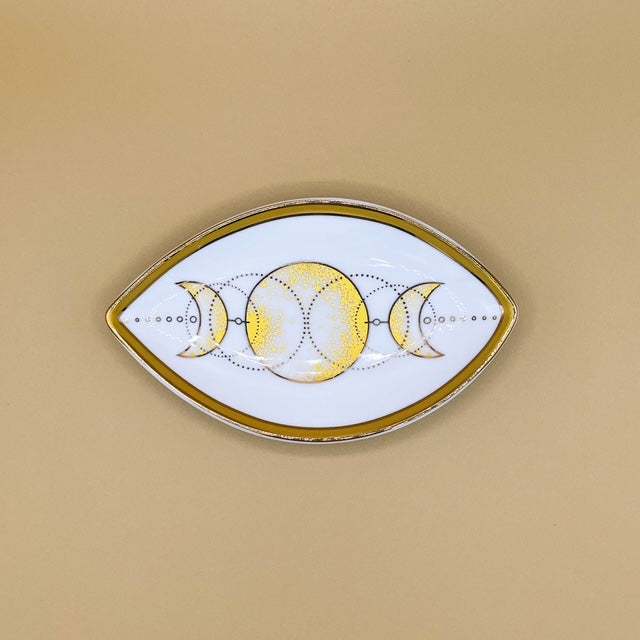 Bring the serene energy of the moon into your home with the Celestial Flow Trinket Tray