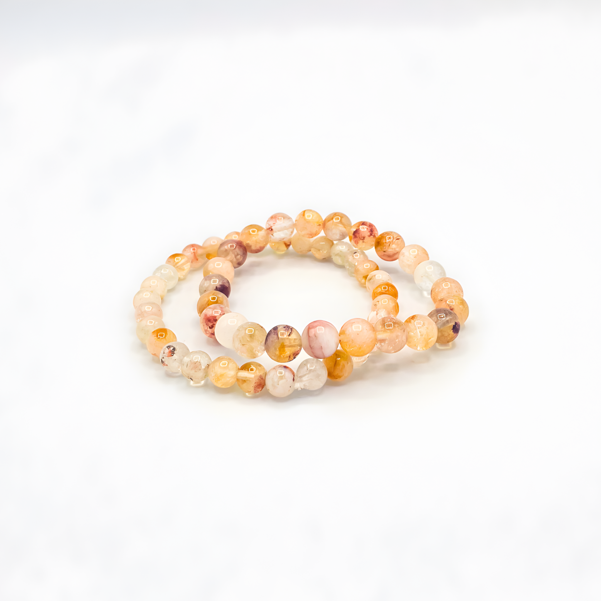 citrine crystal bead bracelet set