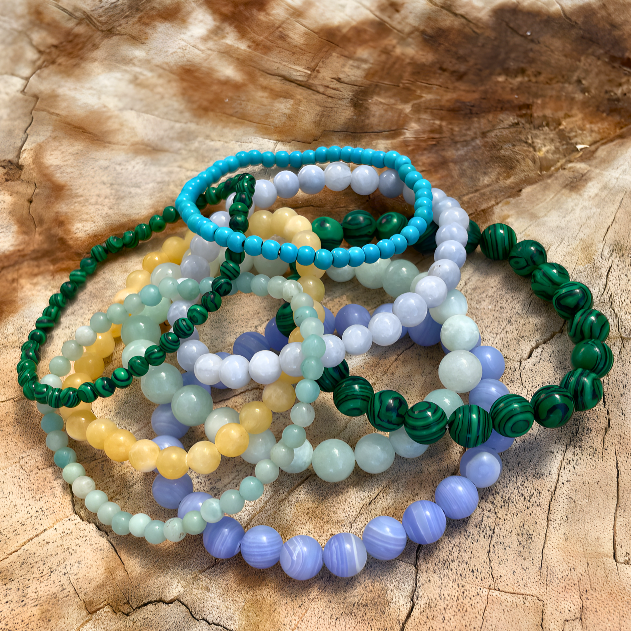 amazonite bead bracelets group