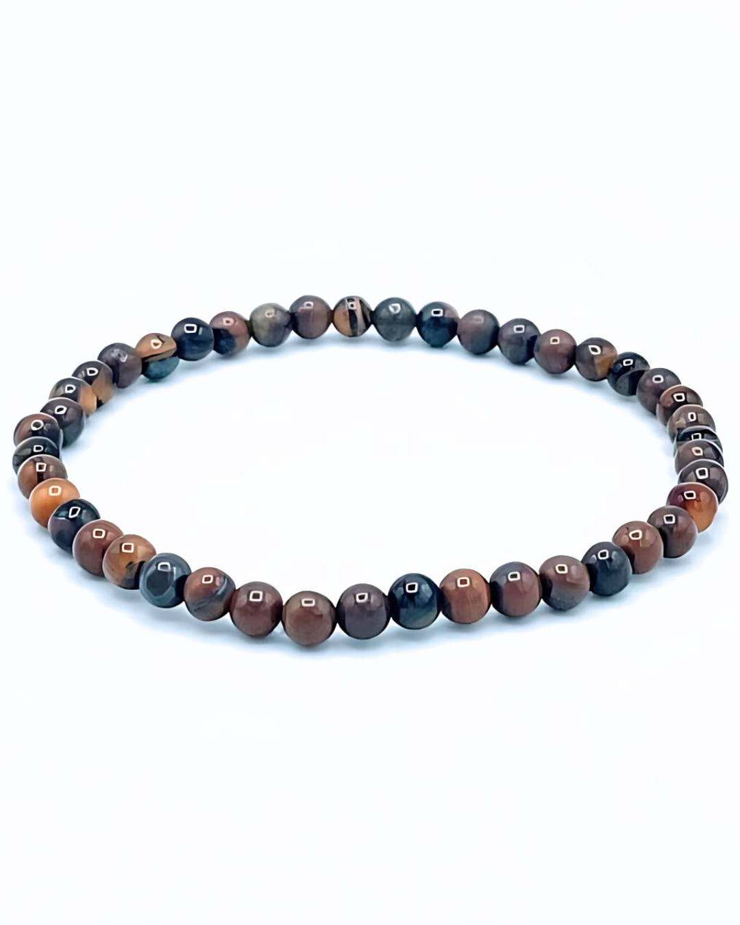 Round beaded bracelet with multicolor beads on a white background