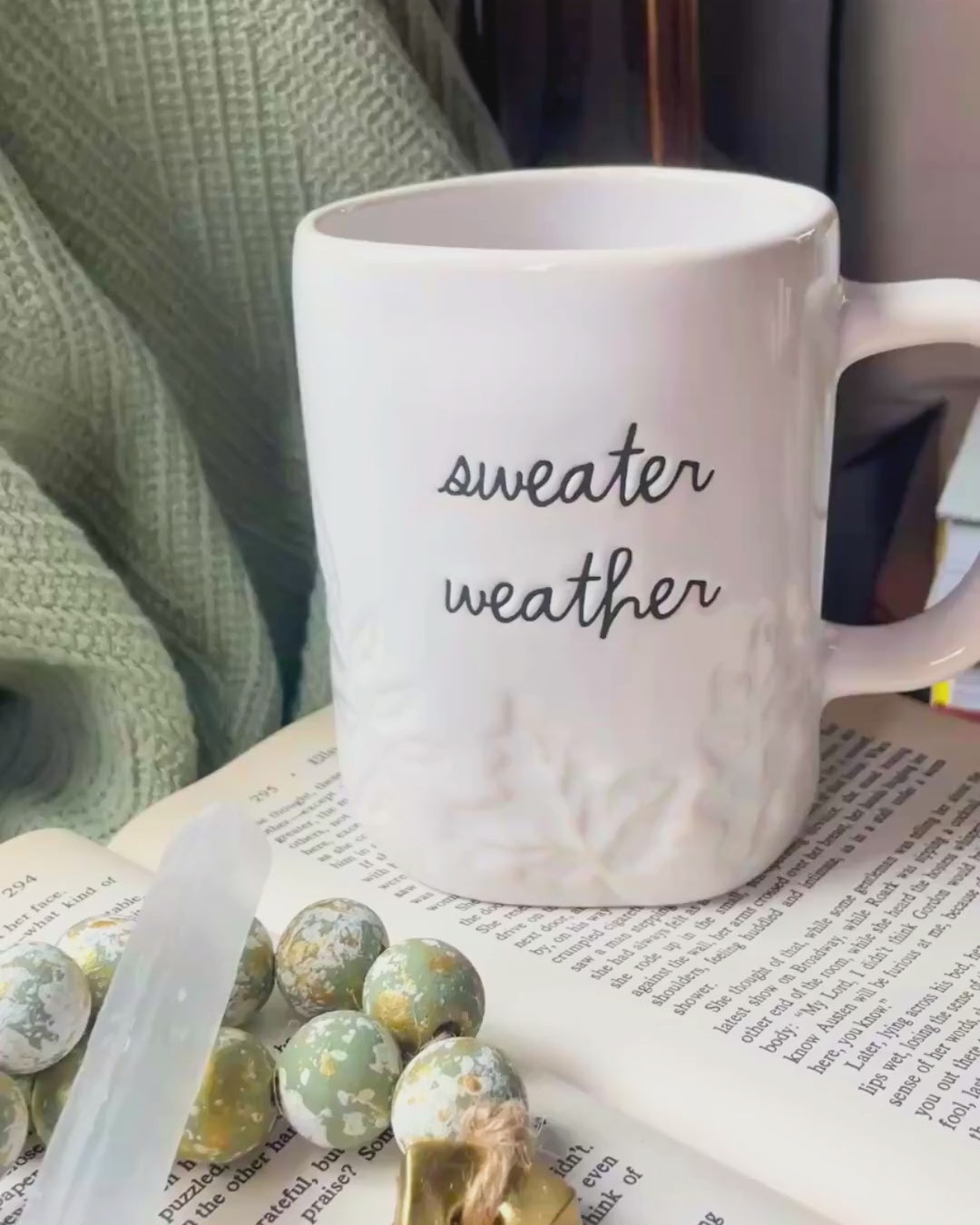 cozy corner green mala blessing beads cross selenite wand